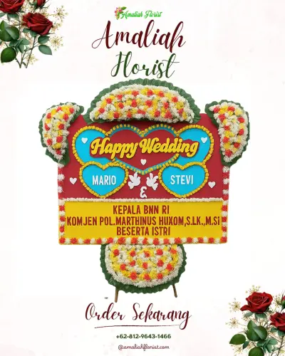 Karangan Papan Bunga Pernikahan di Kolhua